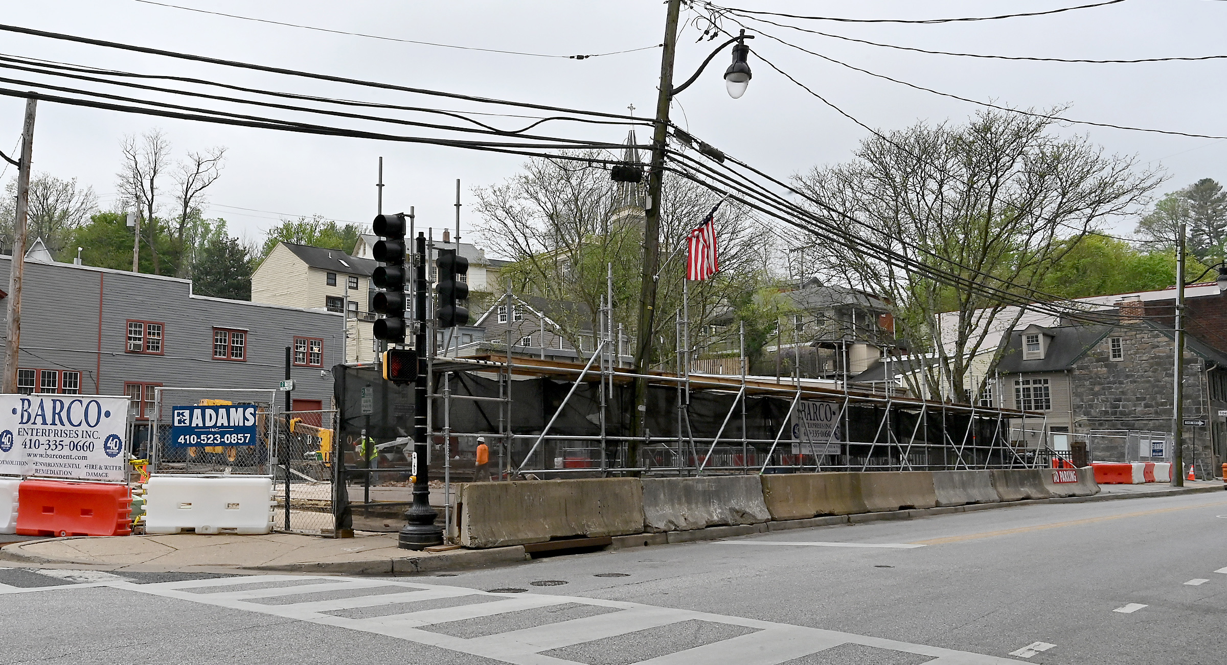 At the corner of Tiber Alley and Maryland Avenue, where...