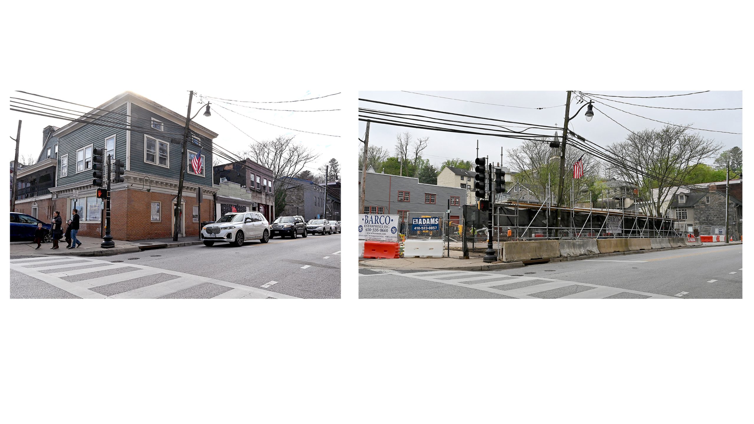 The controlled demolition at 8049-8069 Main Street in Ellicott City...