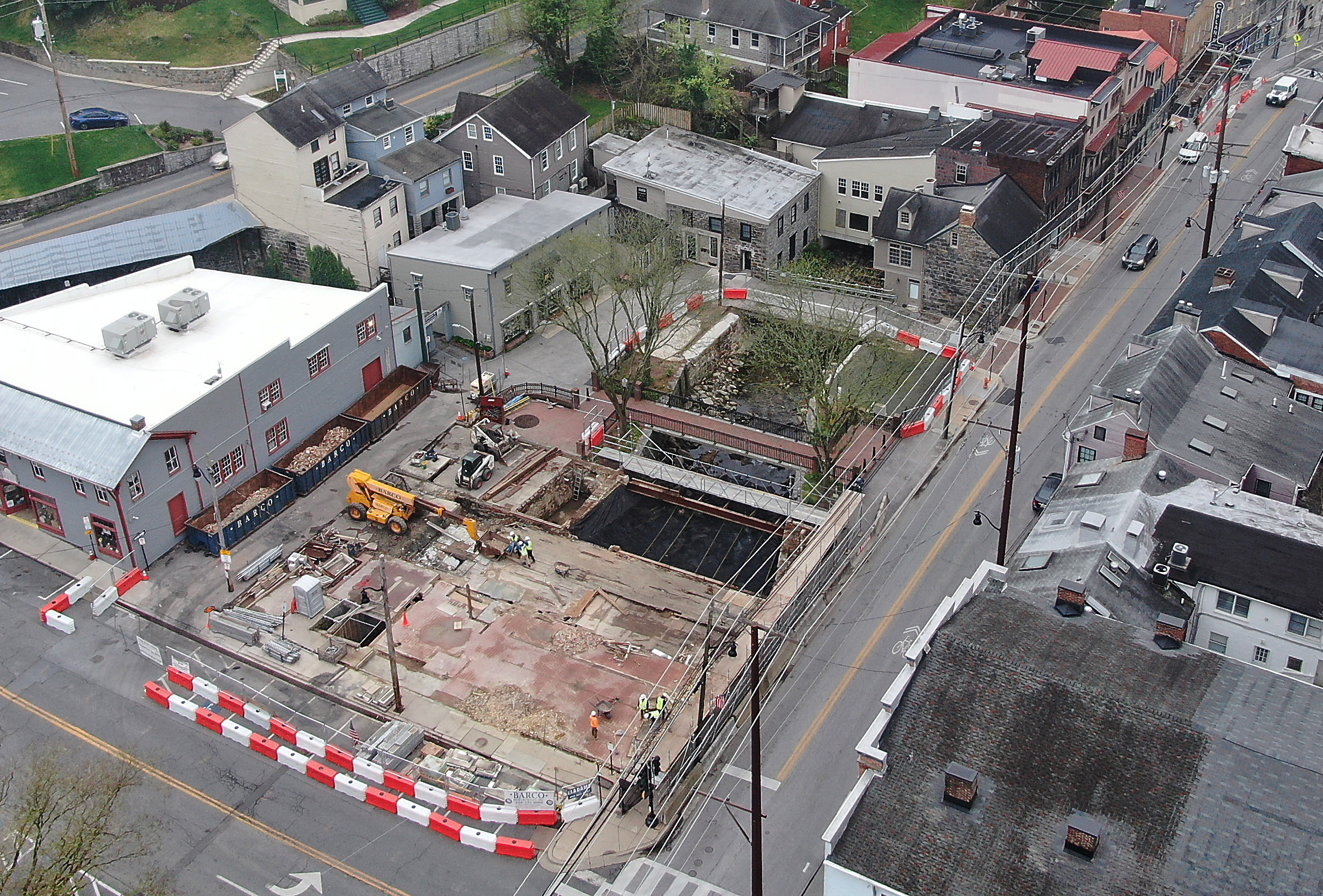 Demolition is nearly completed on Main Street and Maryland Avenue...