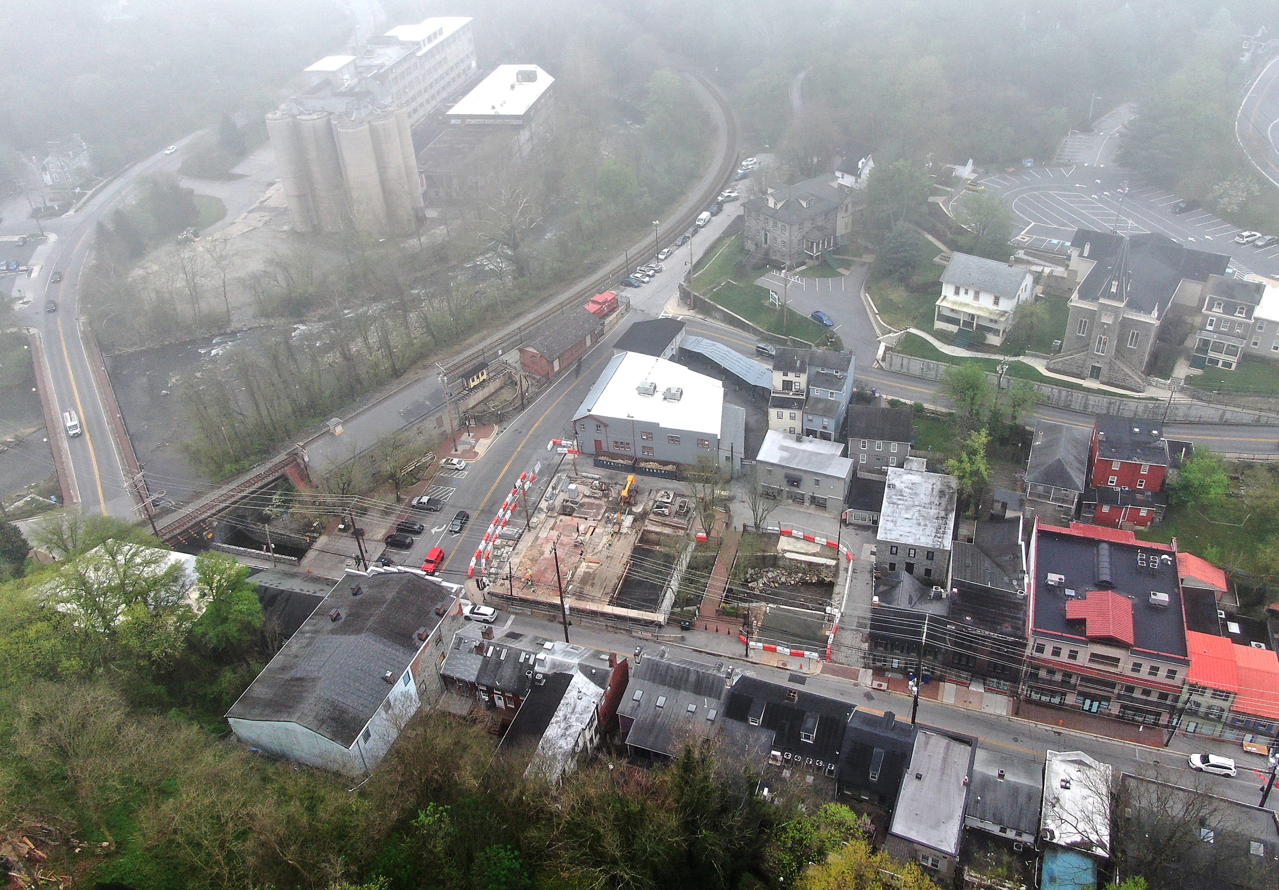 Demolition is nearly completed on Main Street and Maryland Avenue...