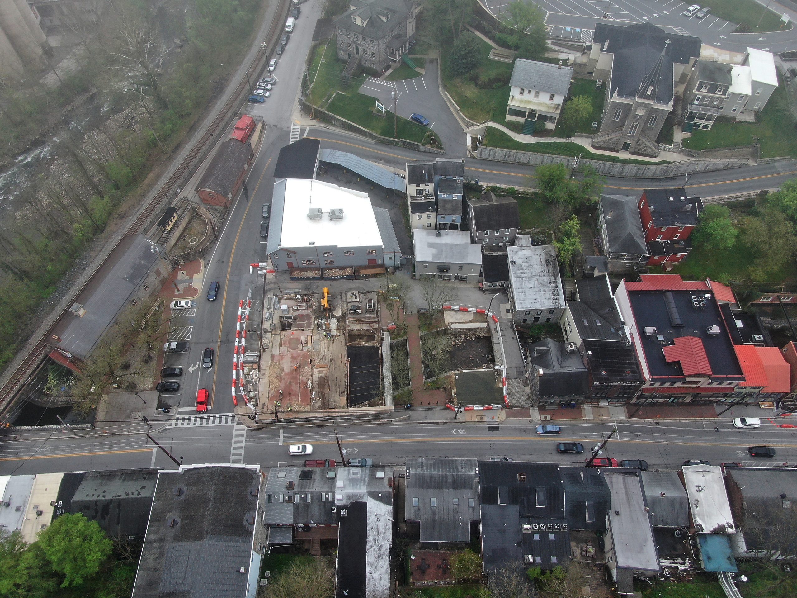 Demolition is nearly completed on Main Street and Maryland Avenue...