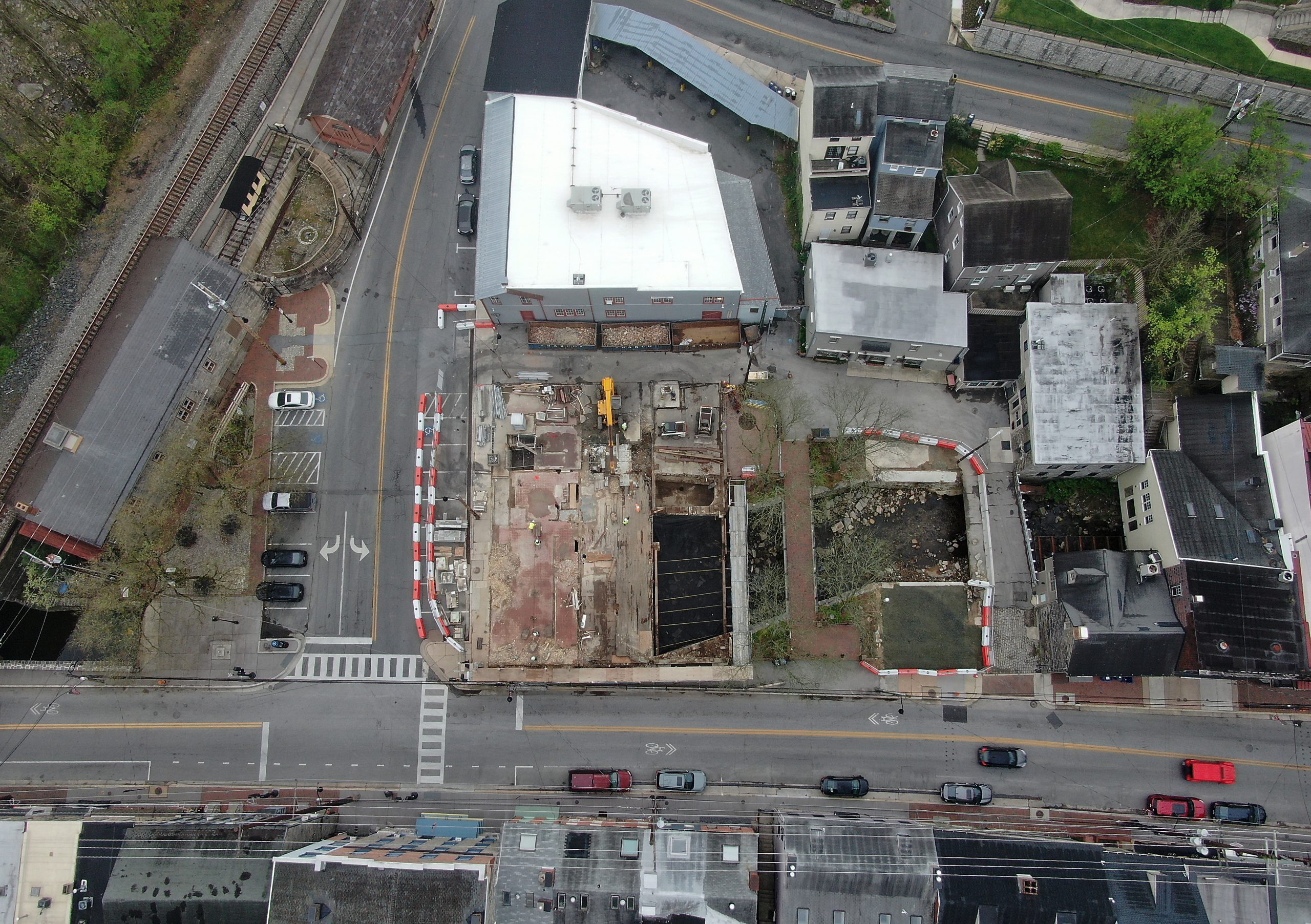 Demolition is nearly completed on Main Street and Maryland Avenue...