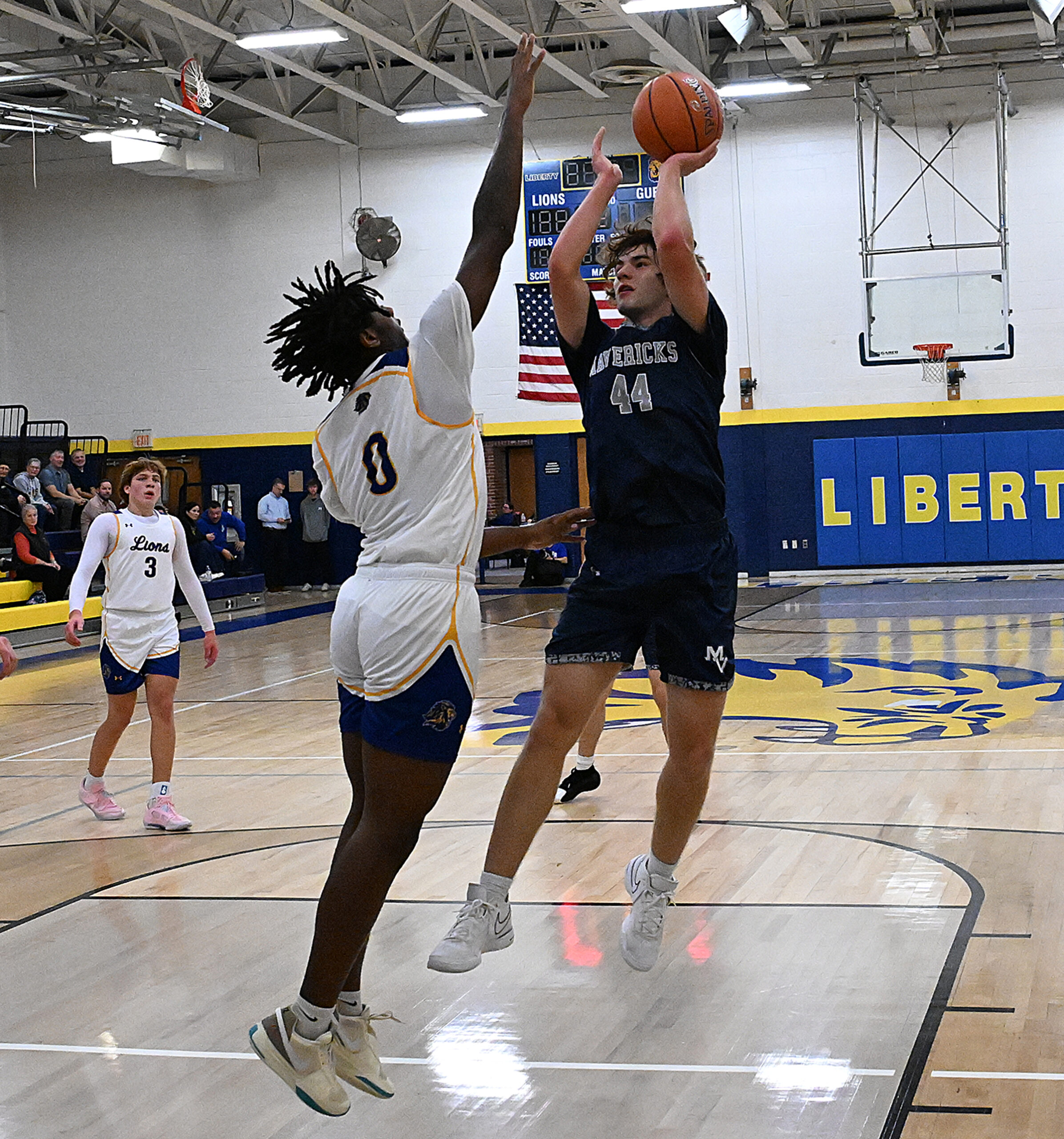 Manchester Valley #44, Brady Strohman shoots two in the paint...