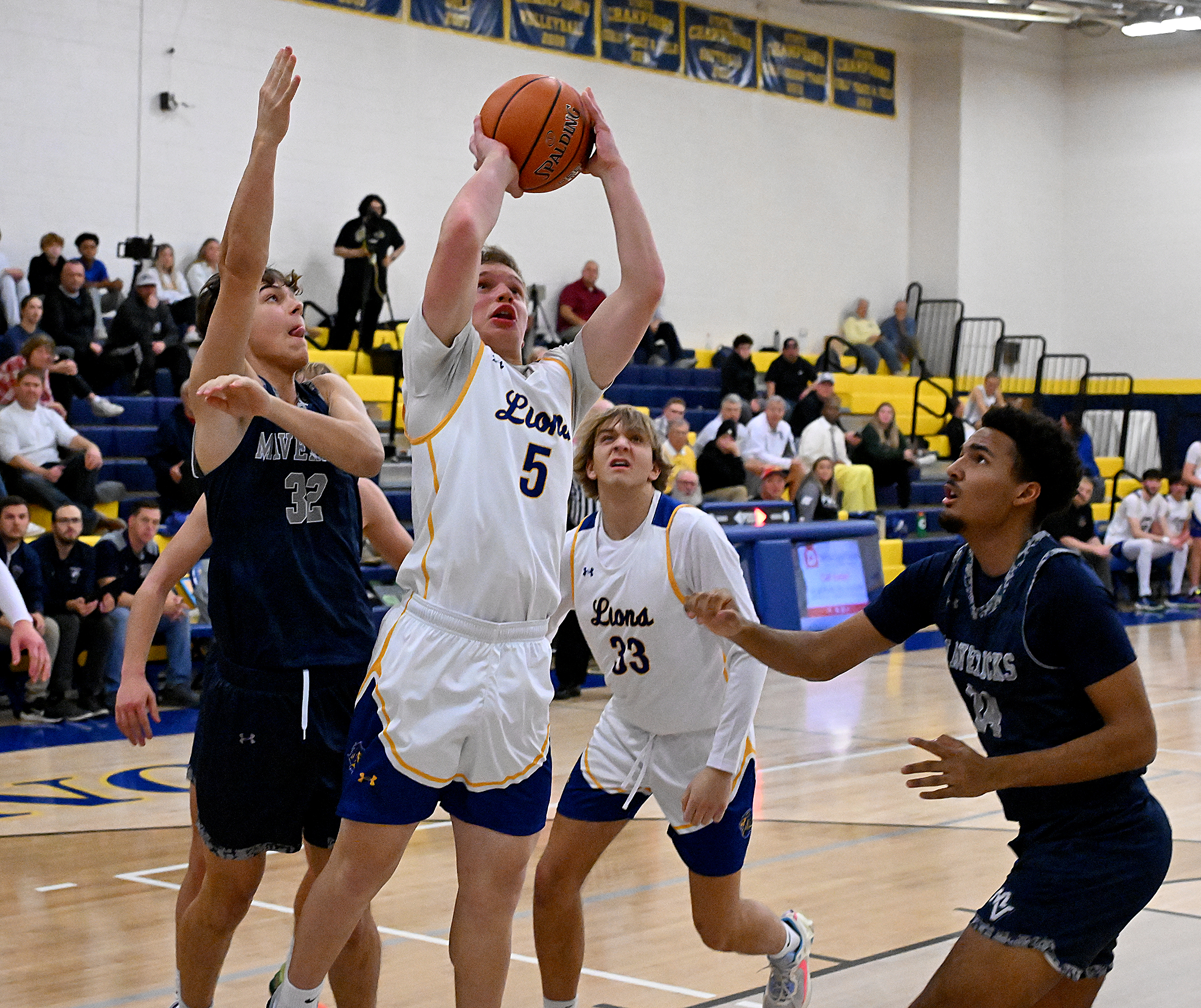 Liberty #5, Ben Krause with a rebound and put-back in...