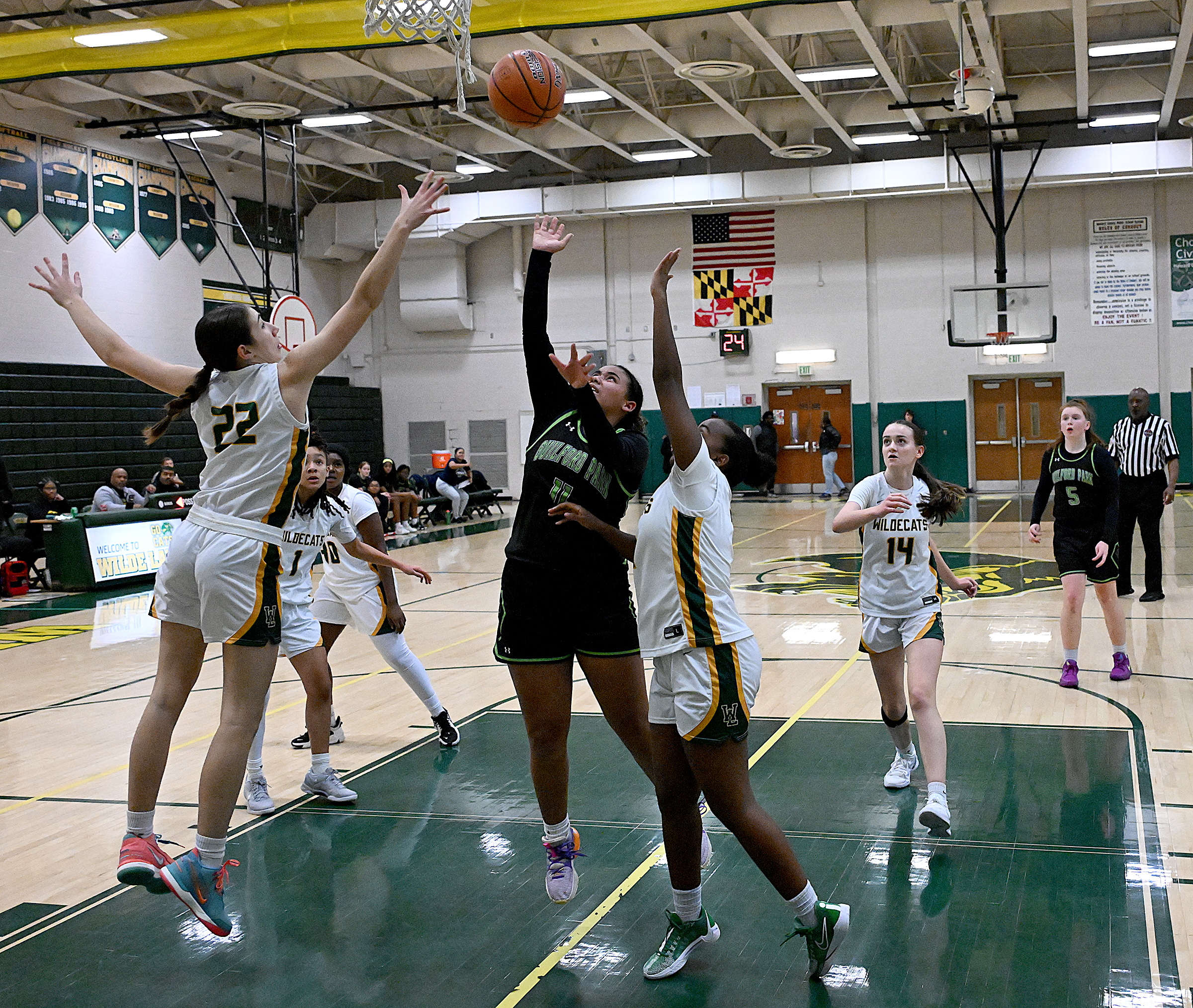 Guildford Park #11, Paola Febus shoots two in the paint...