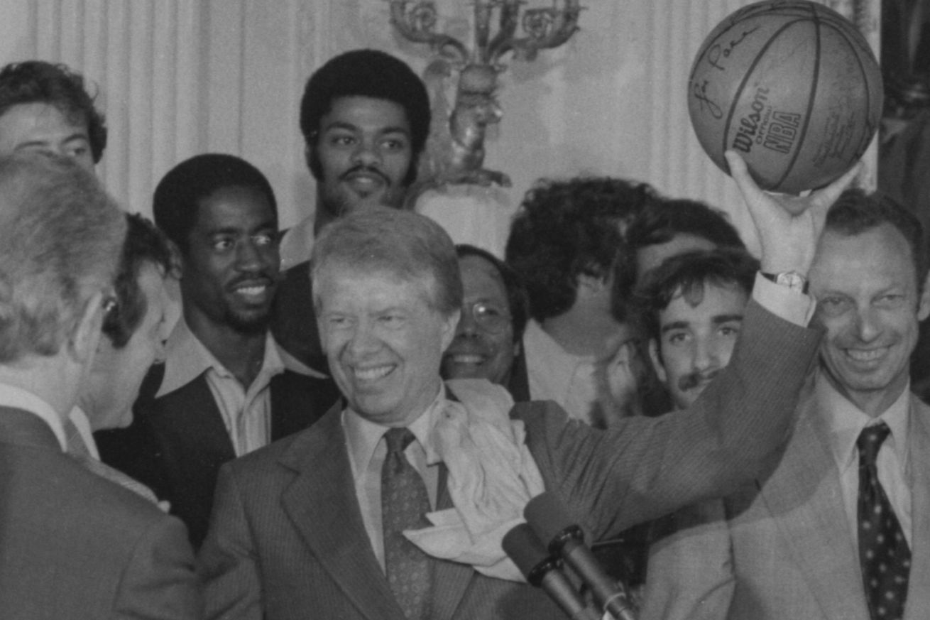 President Carter Welcomes NBA Champions The Washington Bullets