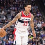 Washington Wizards forward Kyle Kuzma playing against Sacramento Kings