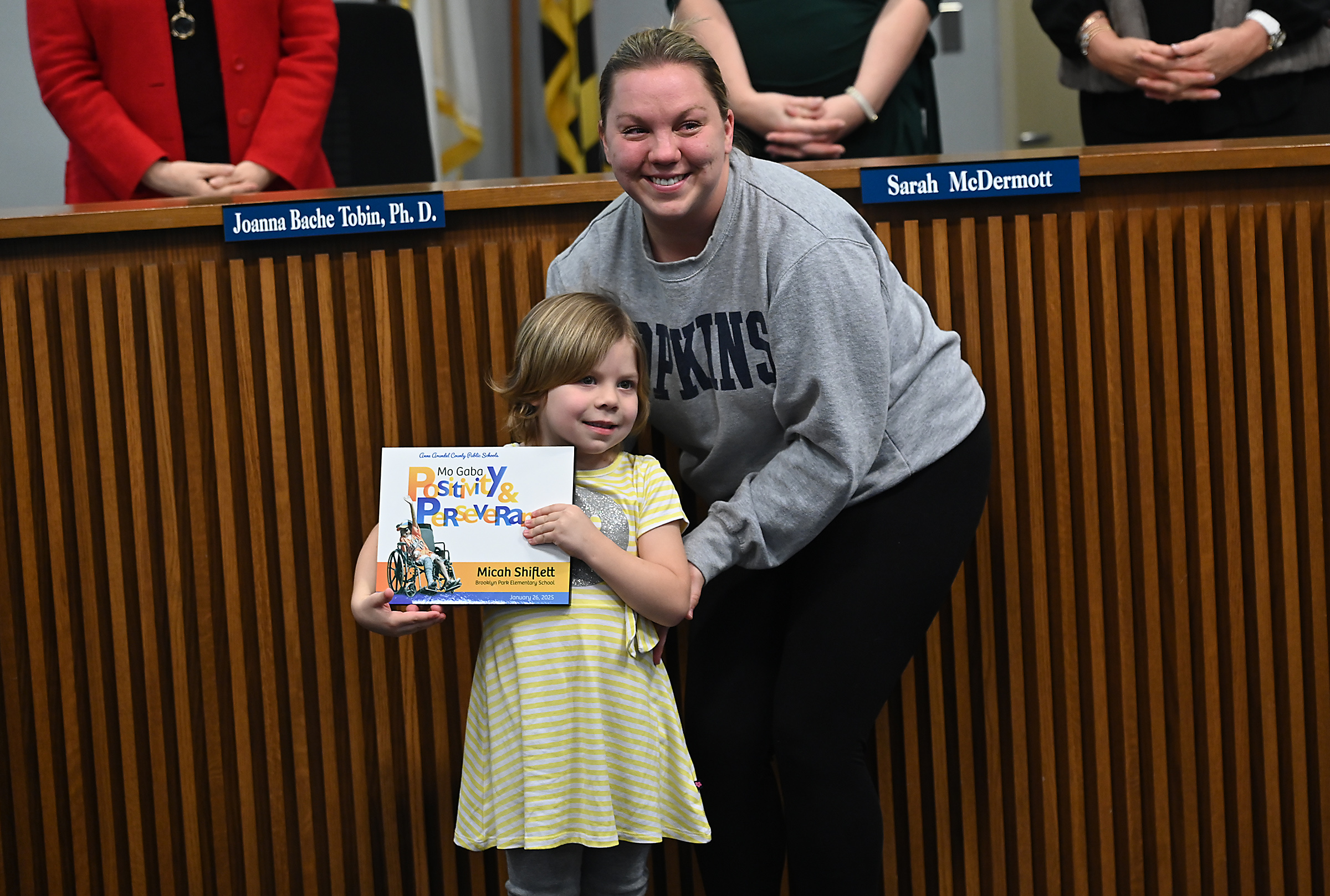 Micah Shiflett, Brooklyn Park Elementary, and her mother, Alyssa Shiflett,...