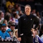 Mar 1, 2025; Charlotte, North Carolina, USA; Washington Wizards head coach Brian Keefe looks on during the second quarter against the Charlotte Hornets at Spectrum Center. Mandatory Credit: Scott Kinser-Imagn Images Bradley Beal trade